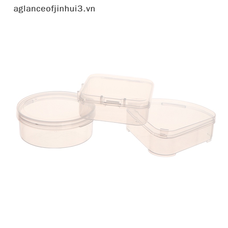 Túi Đựng Mút Trang Điểm Bằng Nhựa Trong Suốt Hình Tam Giác / Tròn / Vuông Tiện Dụng