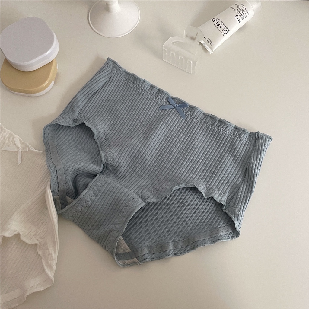 Quần Lót cotton Thoáng Khí Lưng Vừa Màu Trắng / Xanh Dương / Xám Đơn Giản Cỡ Lớn Thoải Mái Phong Cách Nhật Bản Cho Nữ