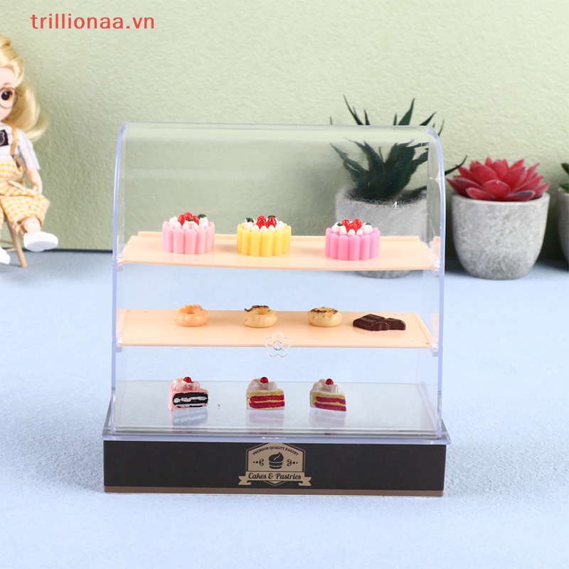 1 Set Mô Hình Tủ Trưng Bày Bánh Kem Mini 1: 12 Trang Trí Nhà Búp Bê
