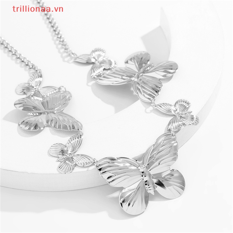 Dây Xích Đeo Hông Đính Hình Bướm Bằng Kim Loại Phong Cách Punk Đơn Giản Cho Nữ