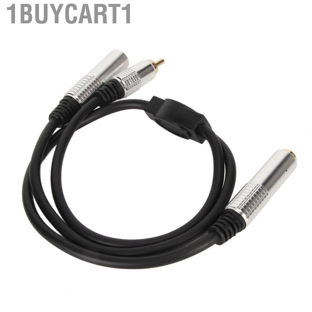 1buycart1 Stereo Y Splitter Cord  6.35mm Female To RCA Cable 1.6ft Plug and Play Portable for Speaker