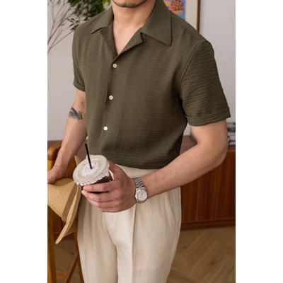 Áo Sơ Mi Ngắn Tay Phong Cách Retro Ý Thời Trang Mùa Hè Giản Dị Dành Cho Nam