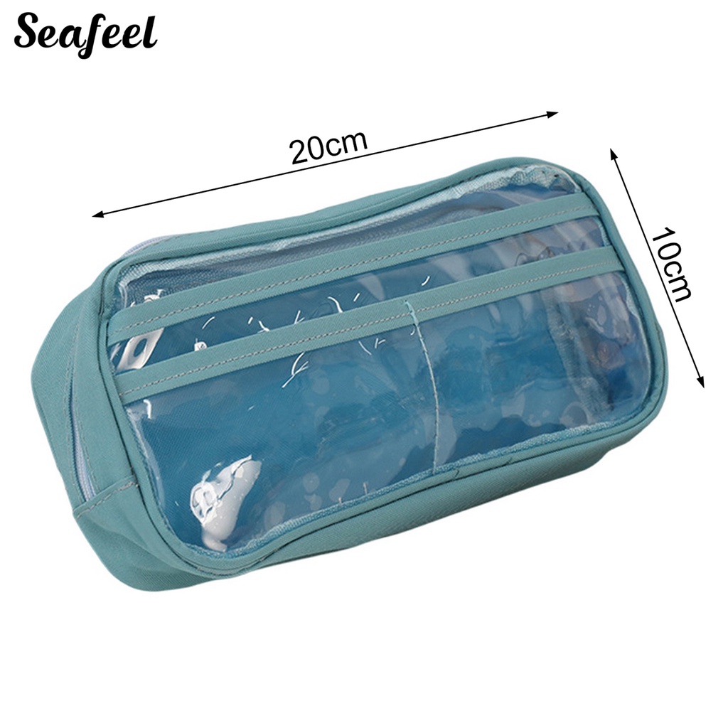 Bóp Viết Trong Suốt Có Khóa Kéo Dung Tích Lớn Tiện Dụng