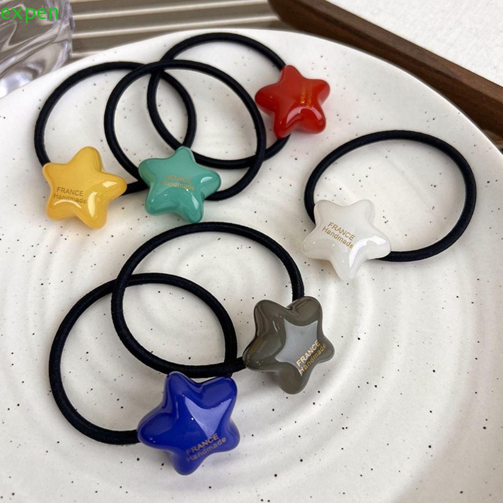 Dây Buộc Tóc Co Giãn Hình Ngôi Sao Năm Cánh Màu Sắc Ngọt Ngào Cho Nữ