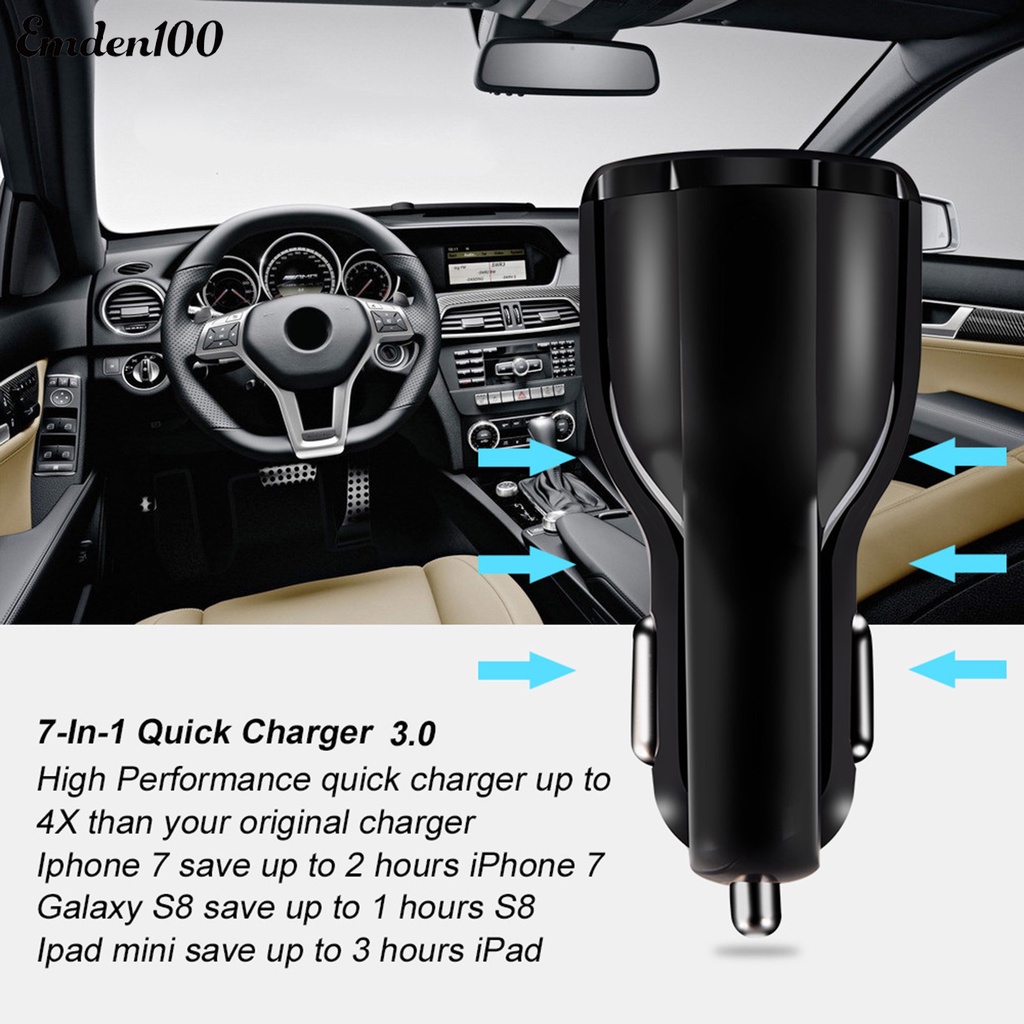 Tẩu Sạc Nhanh QC3.0 12 / 24V Cổng USB Cho Xe Ô Tô