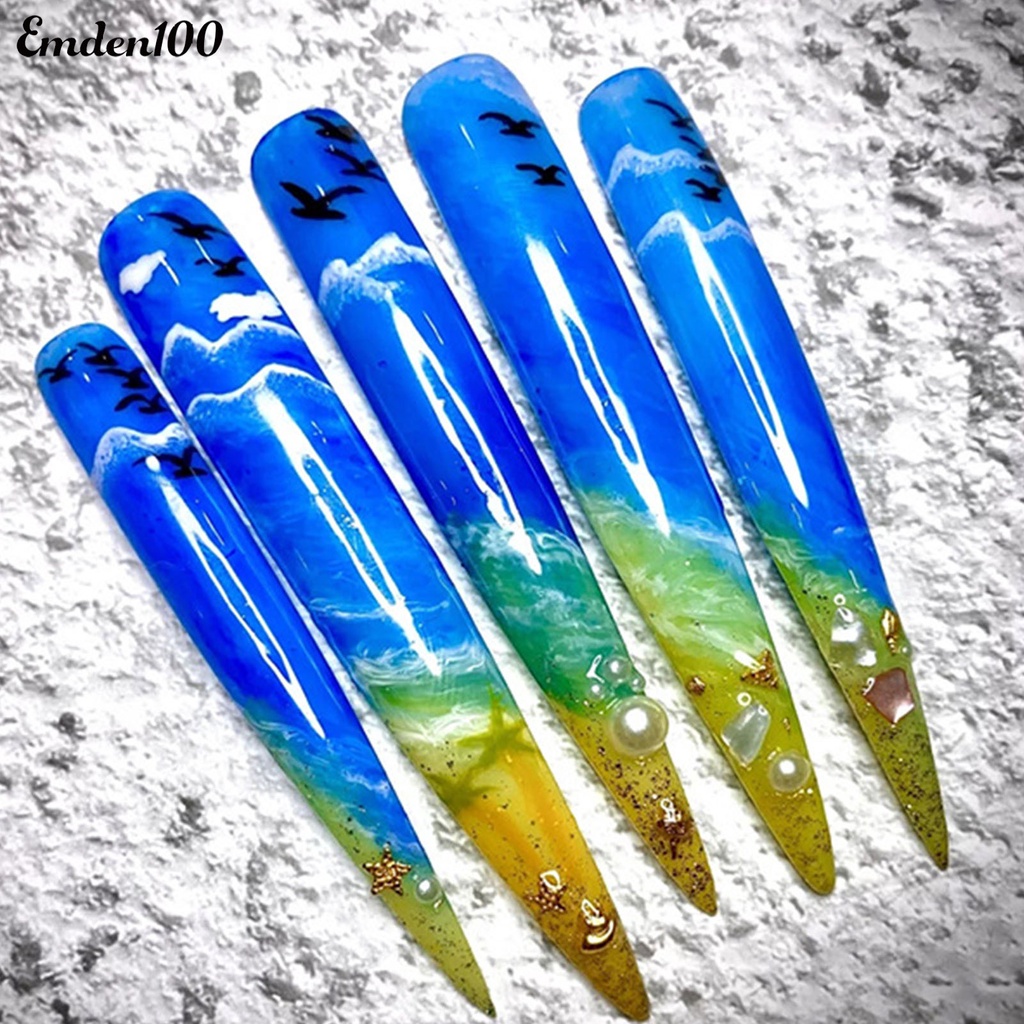 Bộ 10 Móng Tay Giả Hình Chữ V Siêu Mỏng Cho Salon