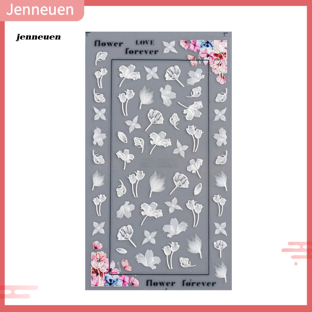 Miếng Dán Trang Trí Móng Tay 5D Mini Họa Tiết Ren Hoa Dễ Thương