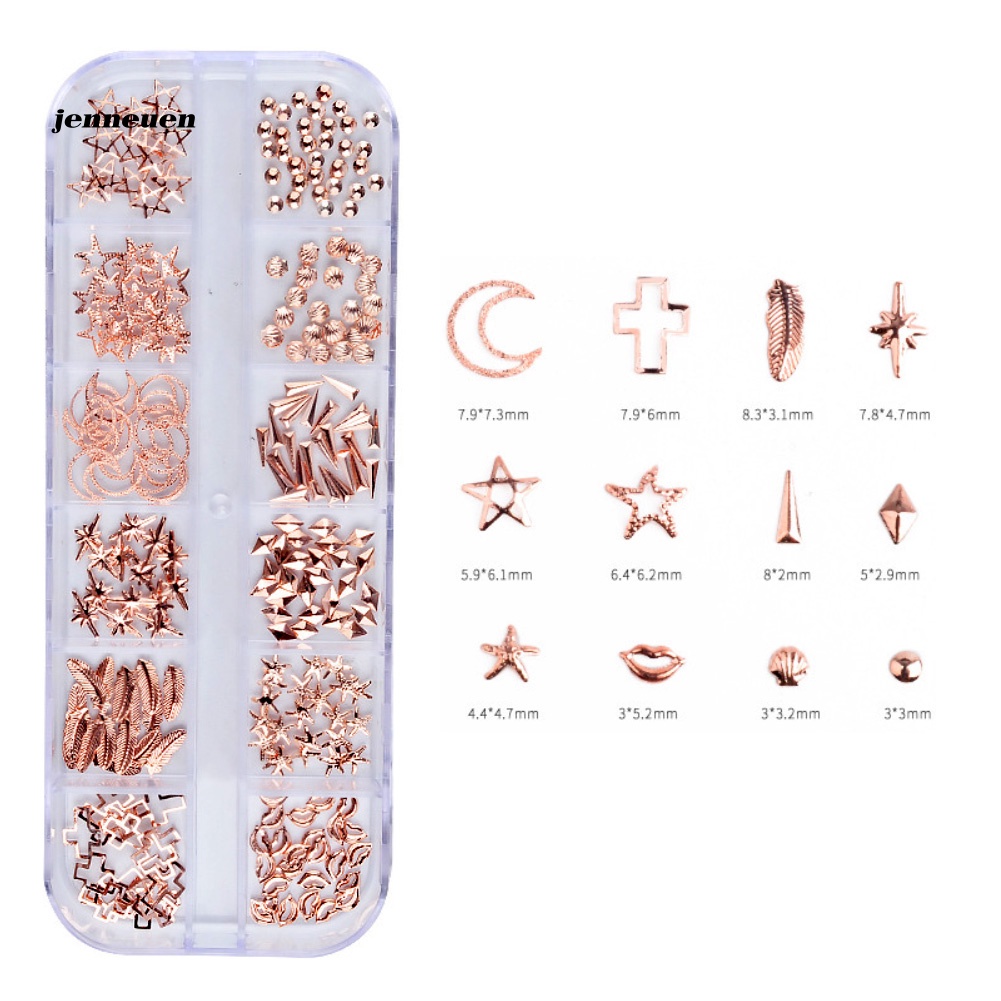 Hộp Phụ Kiện Đinh Tán Kim Loại Trang Trí Móng Nghệ Thuật