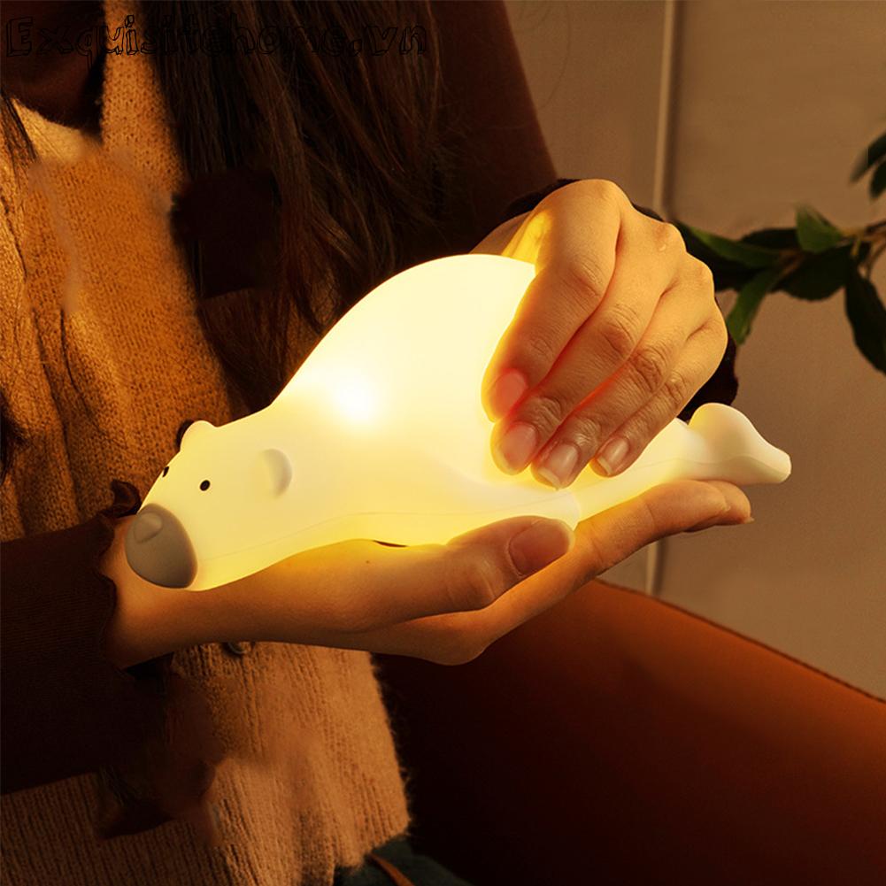 Đèn Ngủ 1200MAH Hình Chú Gấu Đáng Yêu Có Thể Sạc Lại Cho Bé