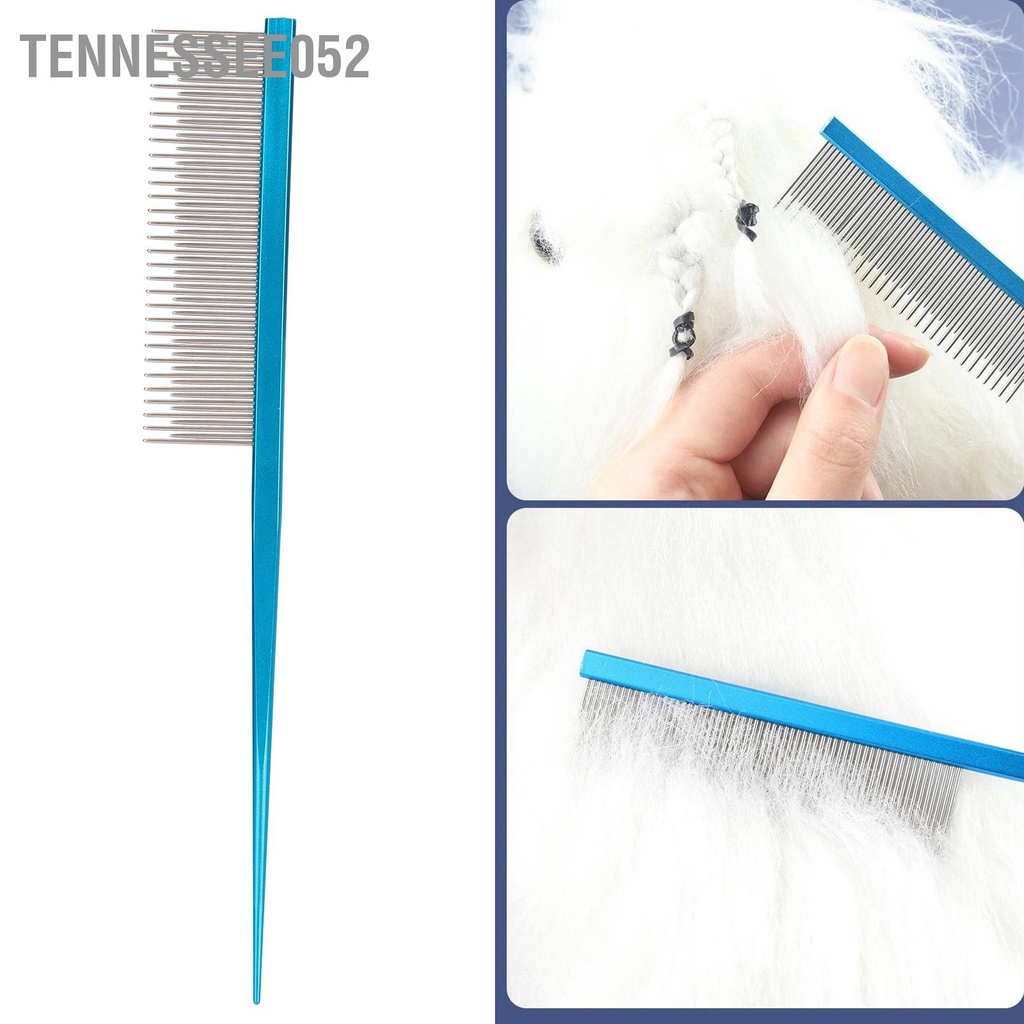 Tennessee052 Pet Comb Ergonomic Dog Chải lông chải loại bỏ rối và nút thắt với 2 mật độ khác nhau
