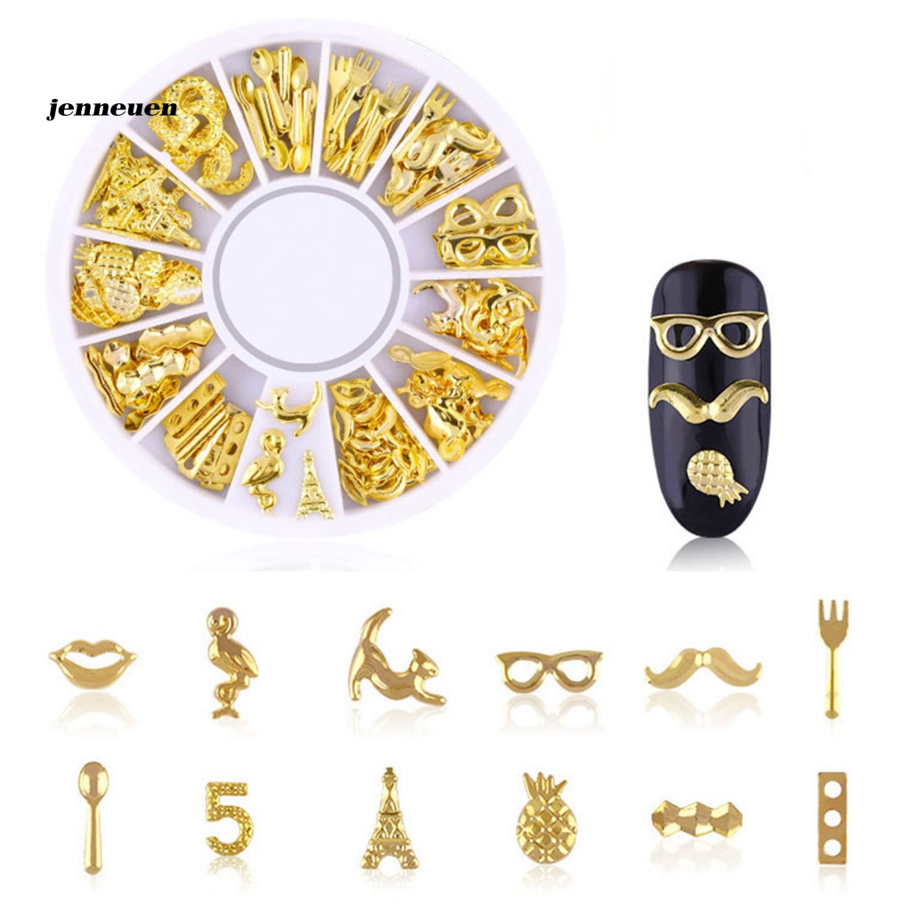 1 Bộ Phụ Kiện Trang Trí Móng Tay Hình Trăng Sao Độ Bền Cao DIY