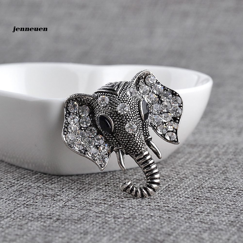 Ghim Cài Áo Hình Đầu Voi Đính Đá Lấp Lánh