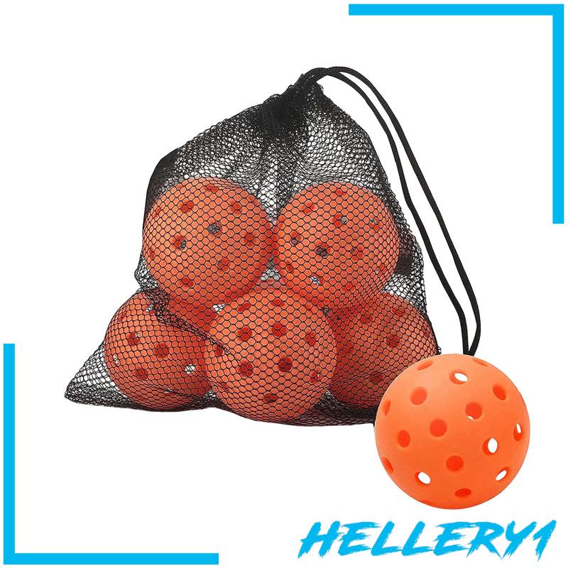 Set 6 Quả Bóng Pickleball 40 Lỗ Tiêu Chuẩn 74mm Kèm Túi Lưới Để Luyện Tập Thể Thao Trong Nhà