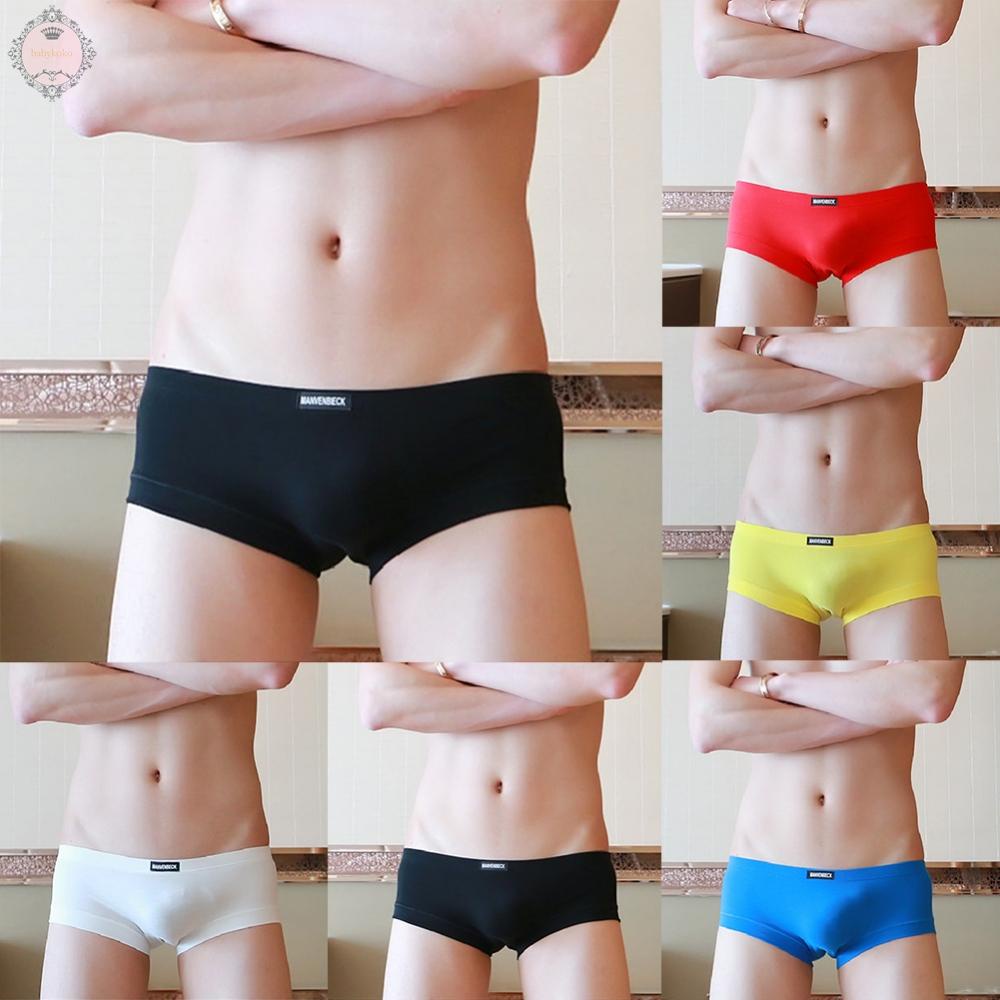 Mens Seamless Breathable Comfy Boxers Underwear Bulge Briefs Shorts Underpants