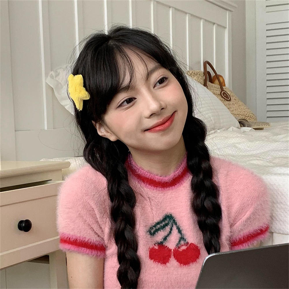 Kẹp Tóc Ngôi Sao Phối Lông Xù Đáng Yêu Cho Bé Gái