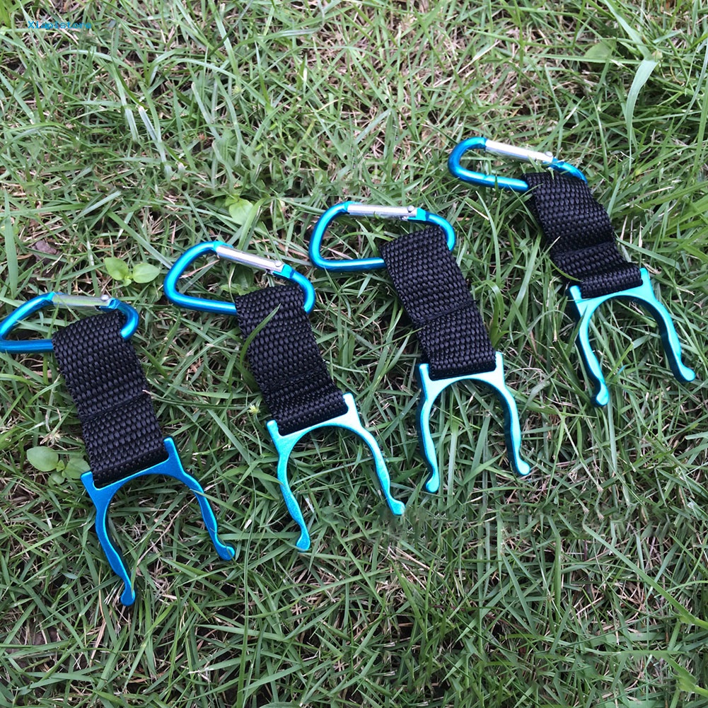 Set 6 Giá Đỡ Bình Nước Có Móc Kẹp Tiện Dụng Khi Đi Cắm Trại / Leo Núi