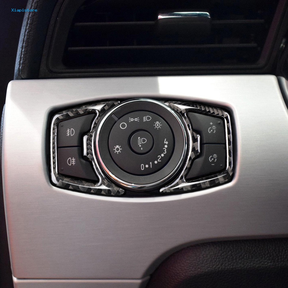 1 Cặp Miếng Dán Trang Trí Đèn Pha Xe Hơi Ford Mustang 2015-2019 Bằng Sợi Carbon