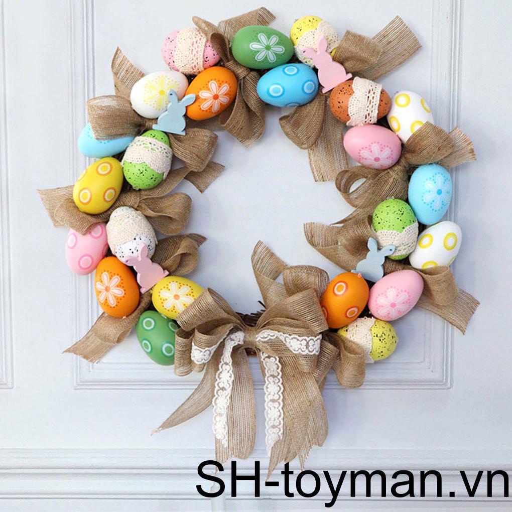 Vòng Hoa Giả Nhiều Màu Sắc Bảo Trì Thấp Trong Nhà Hoặc Ngoài Trời Trang Trí Lễ Phục Sinh