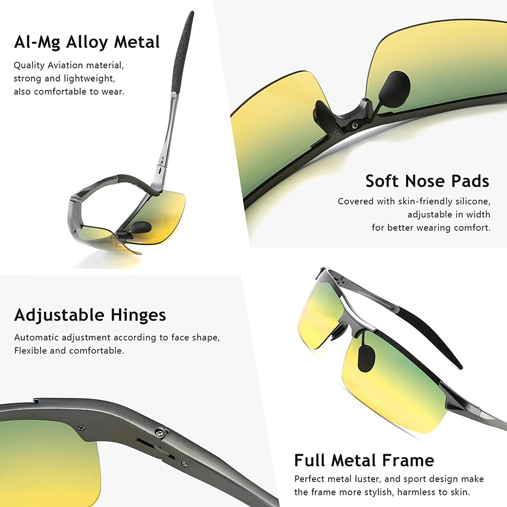 Kính Mát Nam Phân Cực Gọng Kim Loại