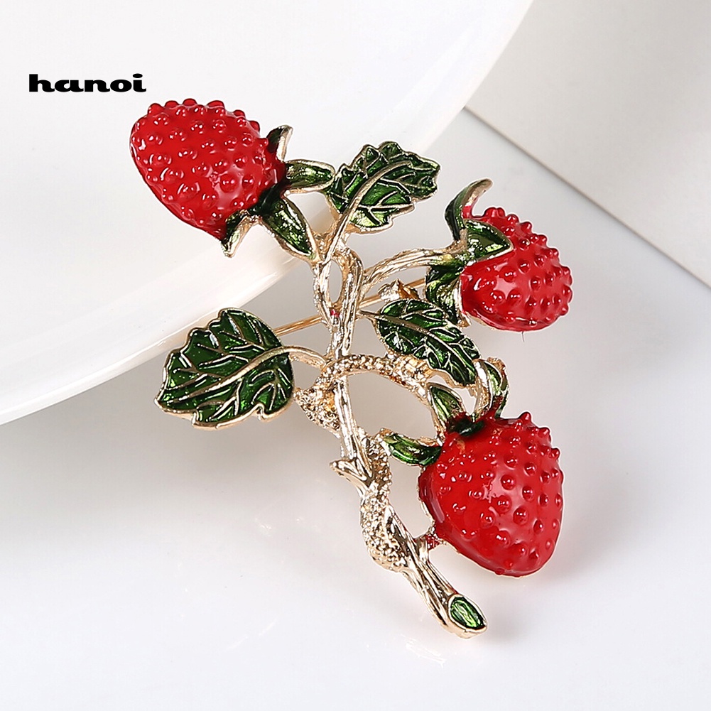 Ghim Cài Áo Hình Trái Dâu Thời Trang Cho Nữ