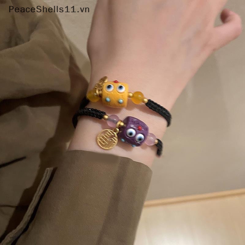 Vòng Đeo Tay May Mắn Bằng Vải Dệt Hình Quái Vật Dễ Thương Dành Cho Nữ