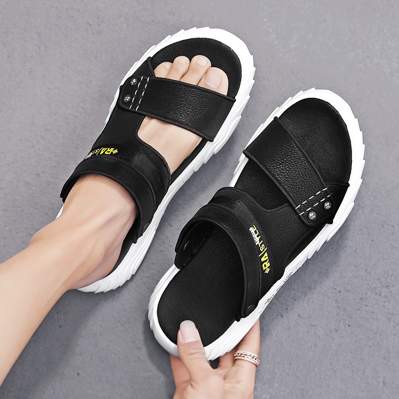 Dép đen dép văn phòng sandal da nam dép nam sandal dép xốp Dép chống trượt dép da nam dép nam đi núi thoáng khí dép nam