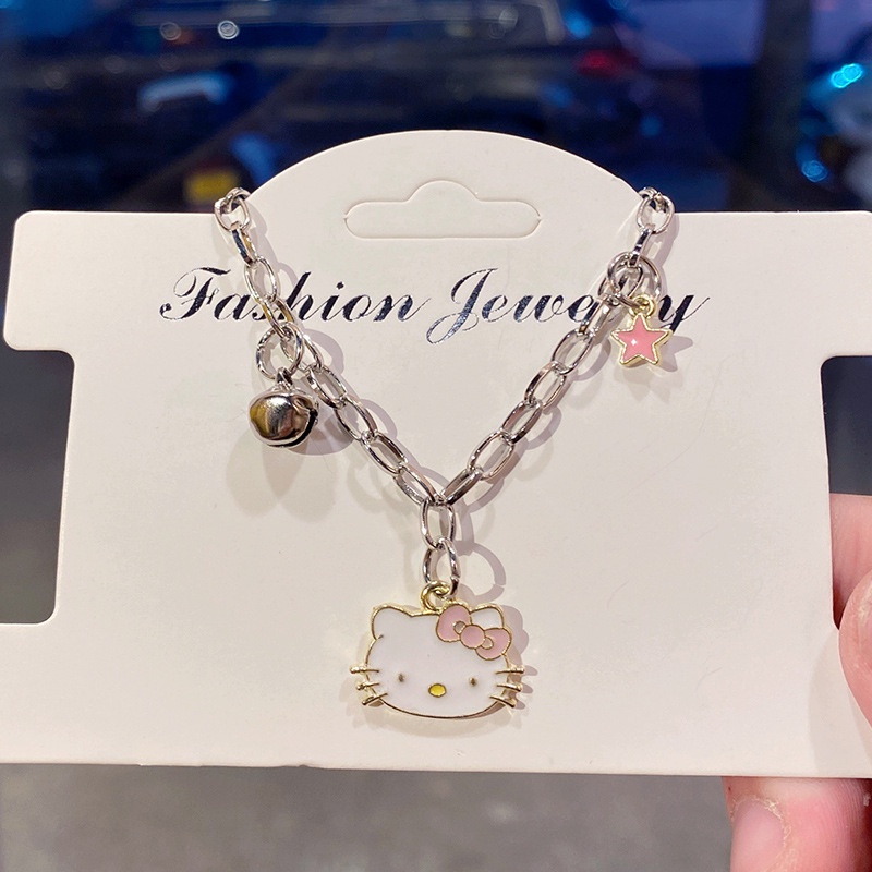 Mới Vòng Tay sanrio Thiết Kế Hoạt Hình Có Chuông Có Thể Điều Chỉnh