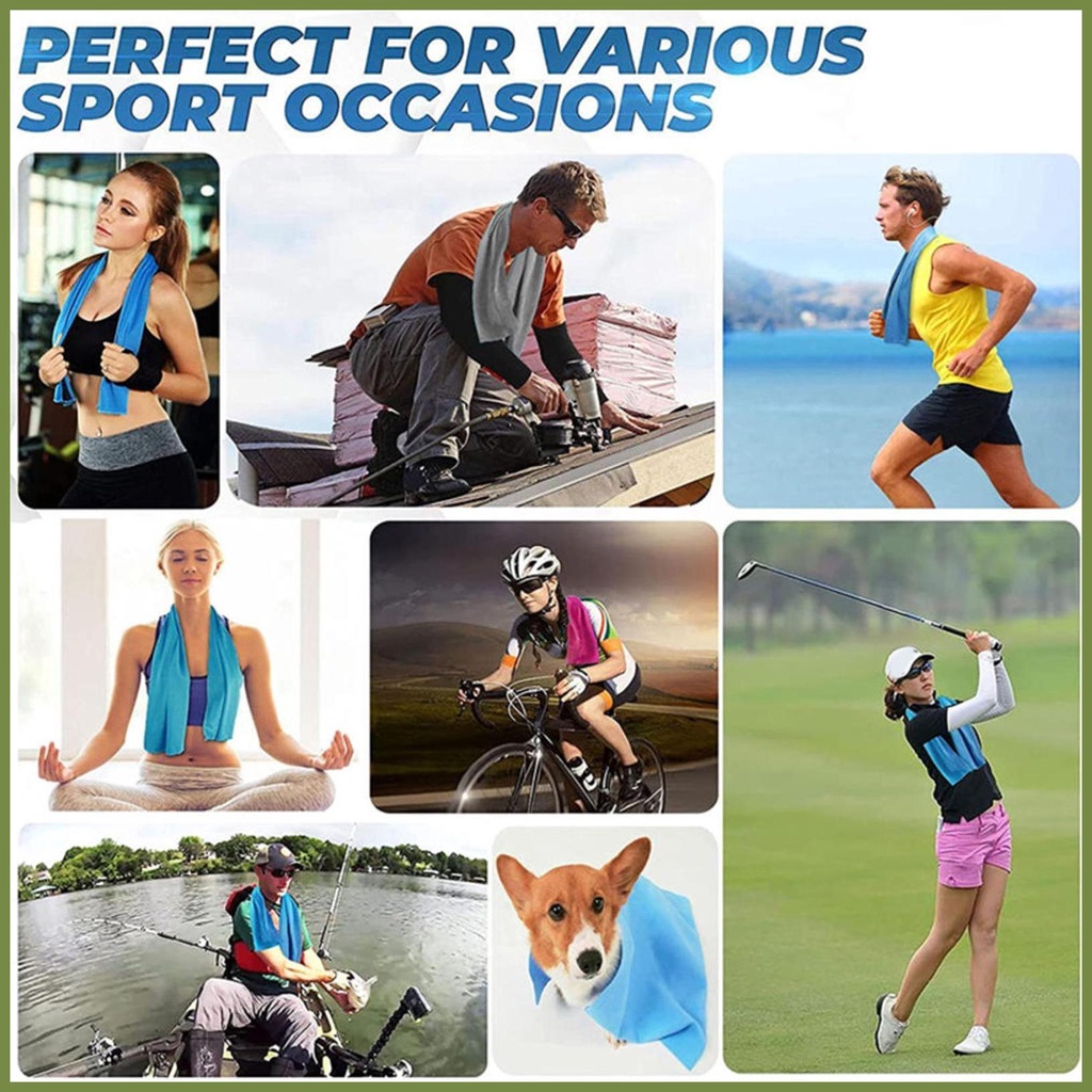 Khăn Lạnh Mềm Mại Thoáng Khí Thấm Hút Mồ Hôi 12x32in Tiện Dụng Khi Tập Thể Thao / Yoga / Gym / Golf / kouvn kouvn