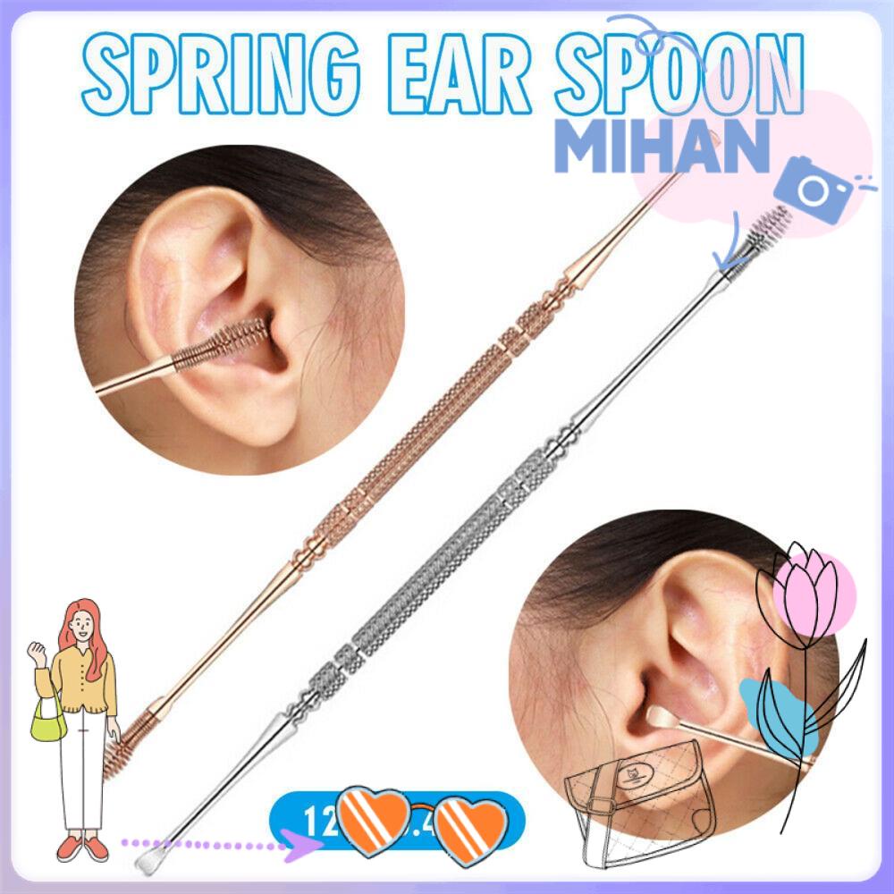 Dụng cụ ngoáy tai bằng thép không gỉ thiết kế hai đầu vệ sinh tiện dụng
