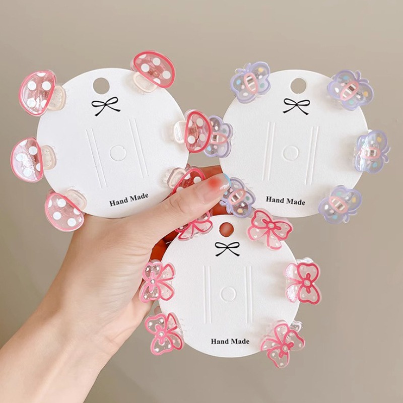 Bộ Kẹp Tóc Mini Bằng Acrylic Hình Trái Cây Hoạt Hình Phong Cách Hàn Quốc Dễ Thương Cho Bé