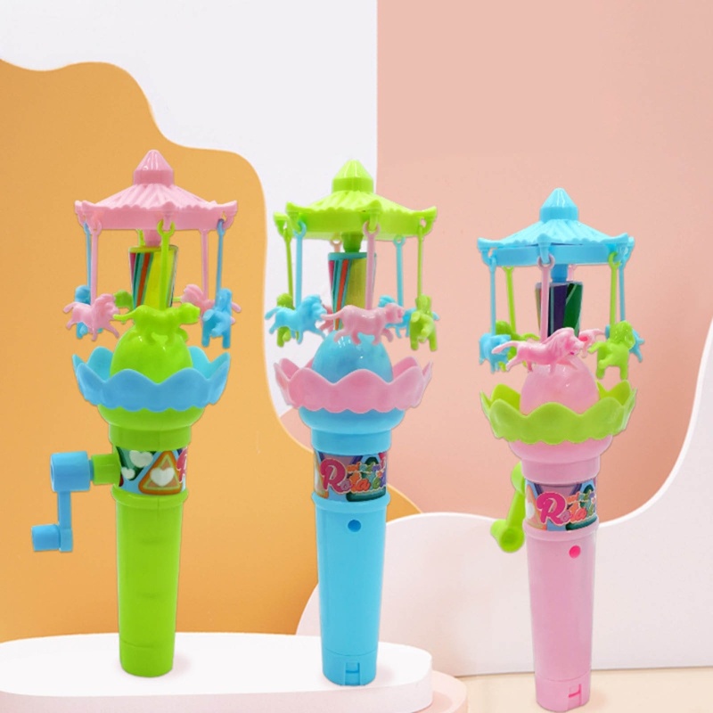 ✿ Đồ Chơi Vòng Quay Ngựa Gỗ Có Đèn Chiếu Sáng Hình Động Vật Dễ Thương