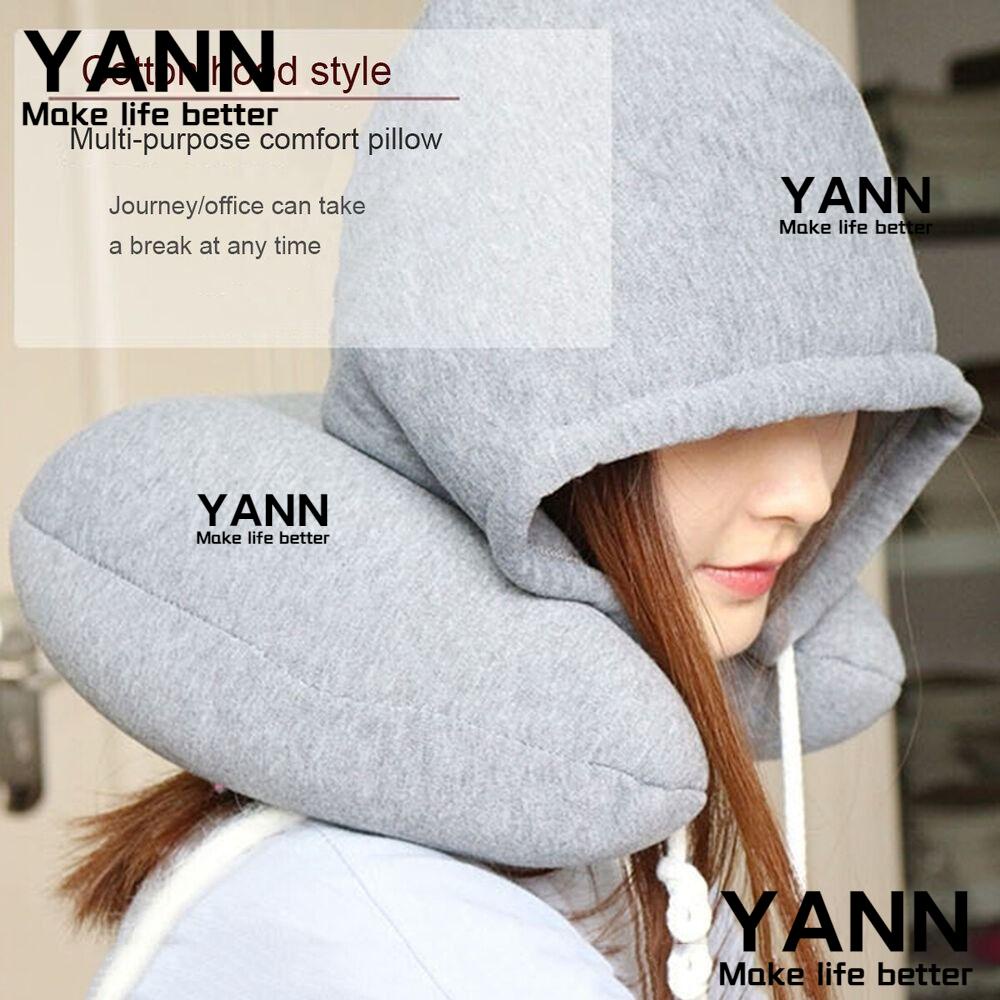 Gối Chữ U Có Mũ Trùm Đầu Kiêm Gối Kê Cổ Dùng Khi Đi Máy Bay / Xe
