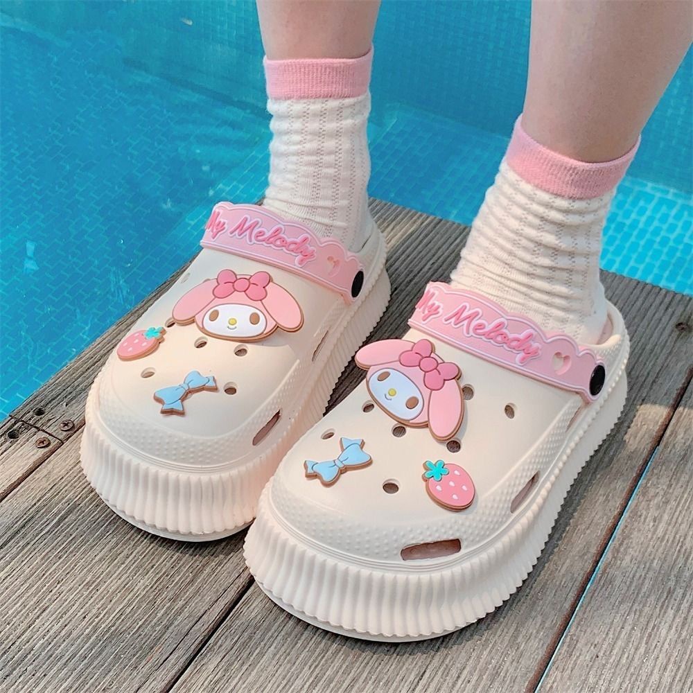 Hàng Có Sẵn Dép Sandal Nhẹ Nhàng Họa Tiết Kuromi Hoạt Hình Mùa Hè 2023 Dễ Thương Có Giá Bán Chạy Cho Nữ
