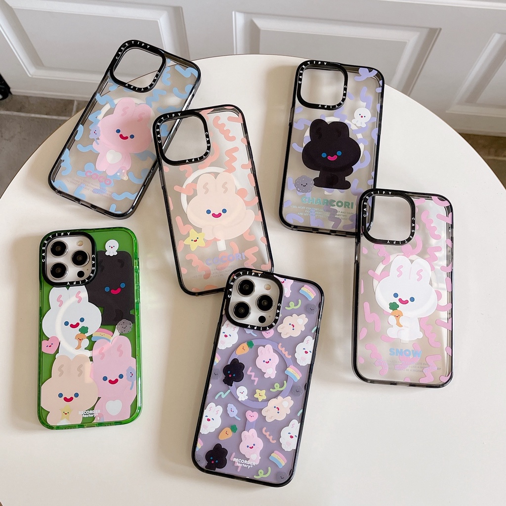 Ốp Điện Thoại Cứng Trong Suốt Màu Xanh Lá Đính Kim Tuyến Hình Thỏ Cho iPhone 15 14 13 12 Pro Max