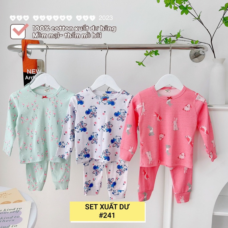 SET 3 BỘ DÀI TAY XUẤT DƯ CHO BÉ GÁI