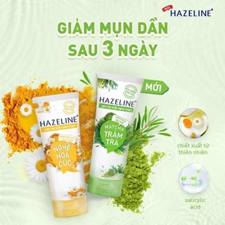 Hazeline sữa rửa mặt thiên nhiên lành tính- sữa rửa mặt hazeline matcha tràm trà 15g - hazeline nghệ hoa cúc 15g