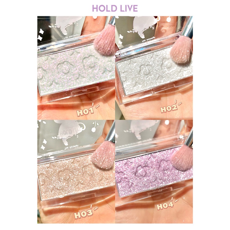 Phấn Trang Điểm HOLD LIVE Màu Trà Đơn Sắc Độ Bóng Cao Ánh Ngọc Trai Mịn Mượt Như Lụa