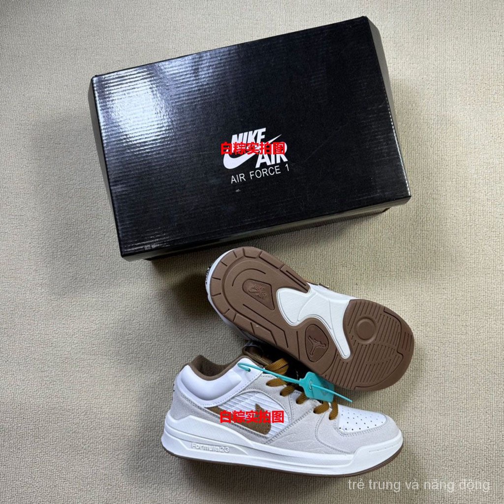 Giày Thể Thao AJ Stadium 90 Màu Trắng Xám Thiết Kế Mới Thoáng Khí Hợp Thời Trang