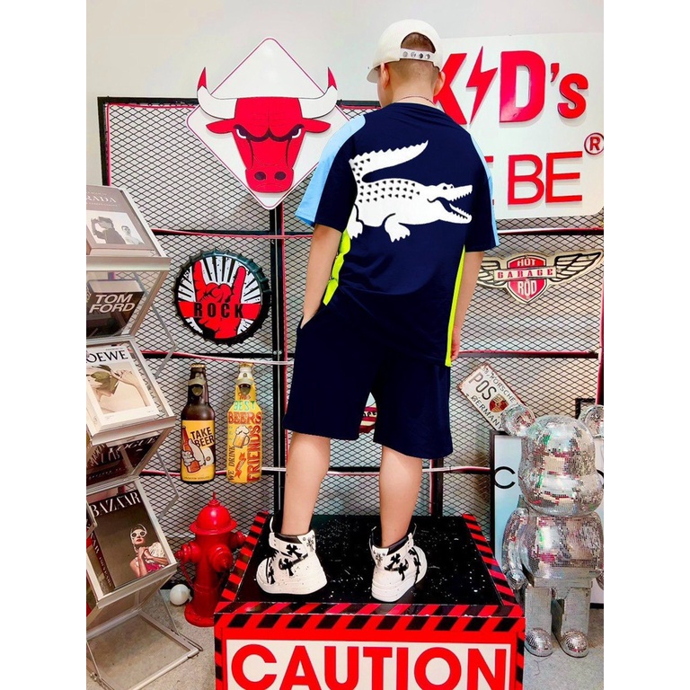 Bộ thun bé trai logo cá sấu BiBi