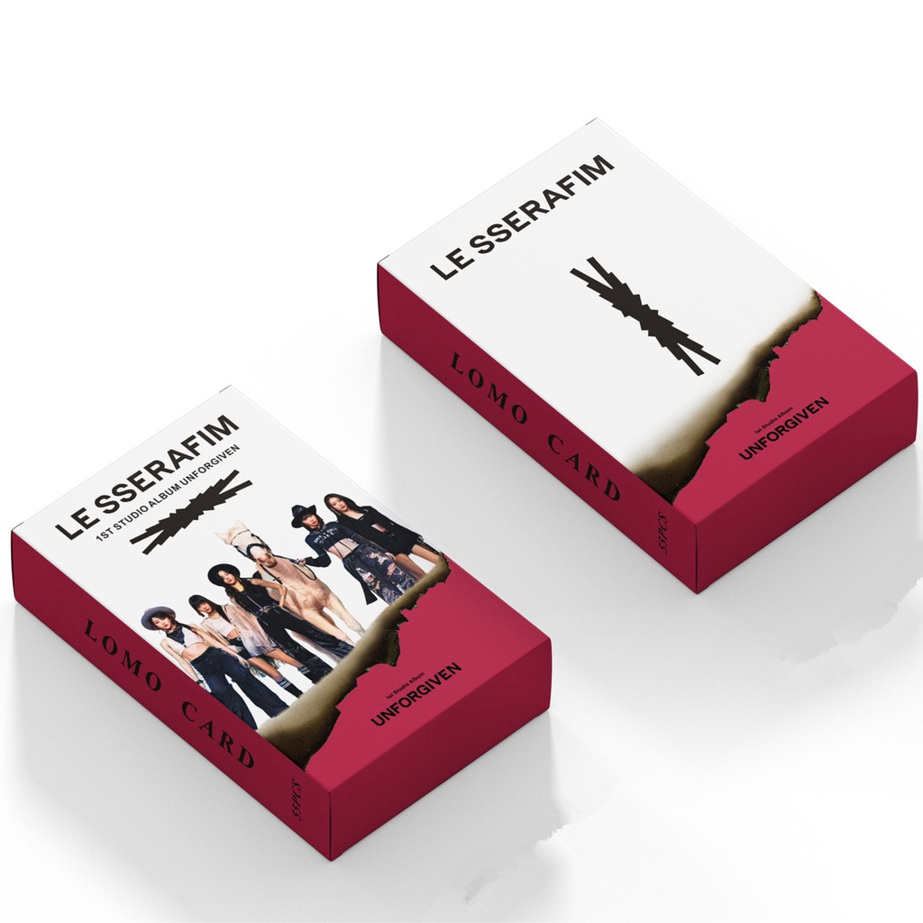 55pcs/box LE SSERAFIM UNFORGIVEN Photocards 1st Album Lomo Cards Lesserafim 2023 Kpop Postcards LETAOTAO2023