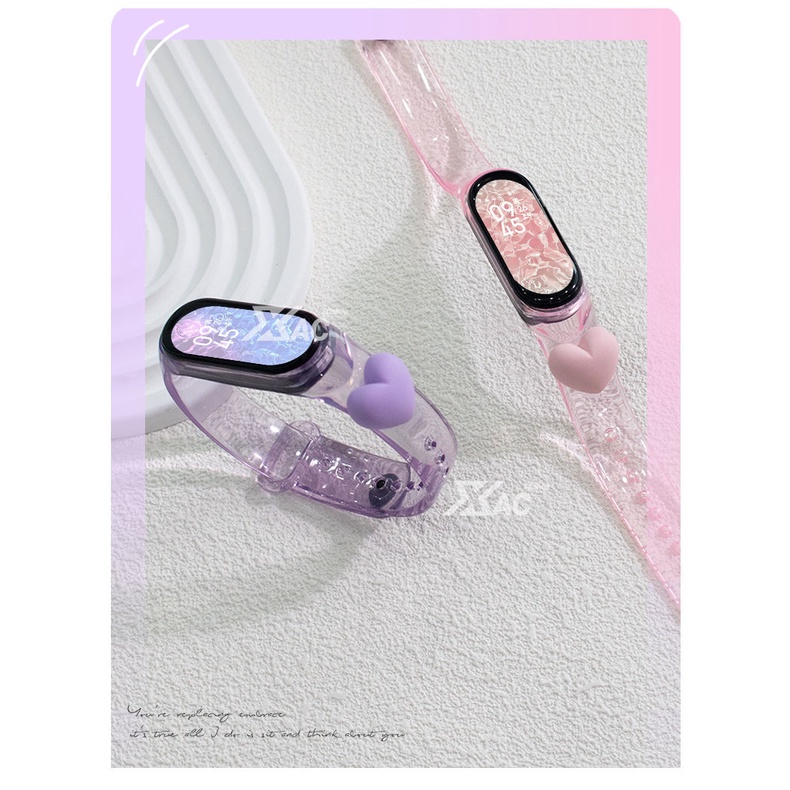 Dây Đeo Cổ Tay Bằng Silicon Màu Hồng Cho Xiaomi Mi Band 8 3 4 5 6 7 8 5 6 7 6 3 4 5 6 7 8 7