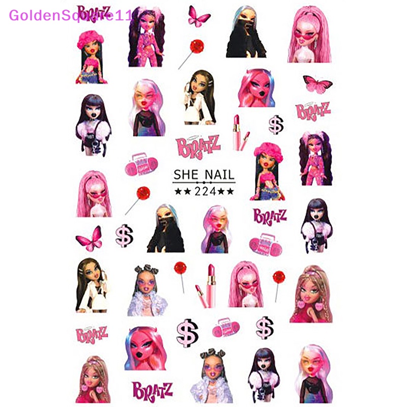 Miếng Dán Trang Trí Móng Tay Hình Búp Bê Barbie Đáng Yêu