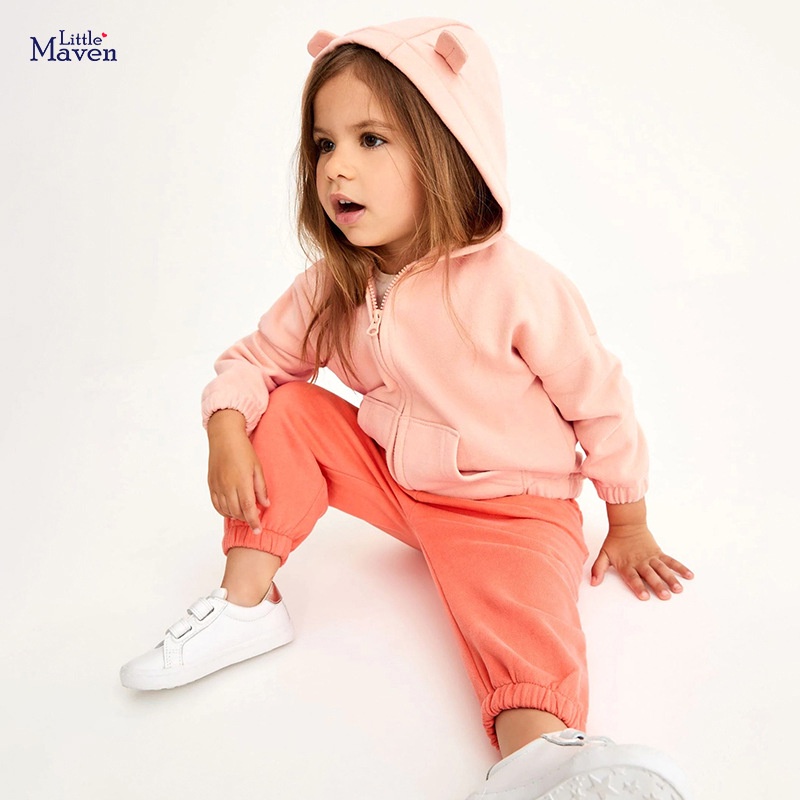 Áo Khoác Cotton Thuần Khiết Tay Dài Dễ Thương Phong Cách Âu Mỹ Cho Bé Gái