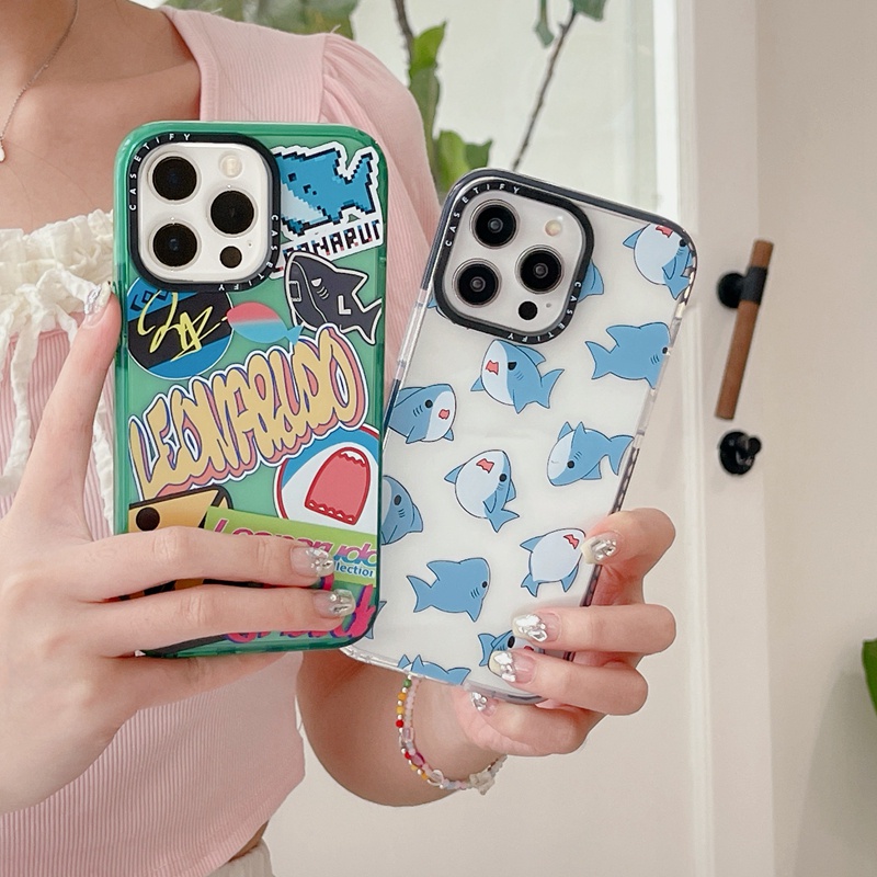 Casetify Ốp Điện Thoại tpu silicone Mềm Hình Cá Mập Xanh Cho iphone 14 15 12 13 pro max