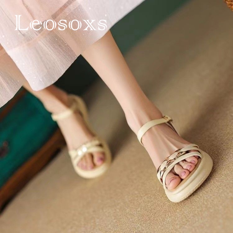 Leosoxs dép sandal nữ dép bánh mì nữ thời trang dép đế cao Chống Trượt 080102 Trendy Thoải mái Chất lượng cao High quality B28G16C 36Z230909