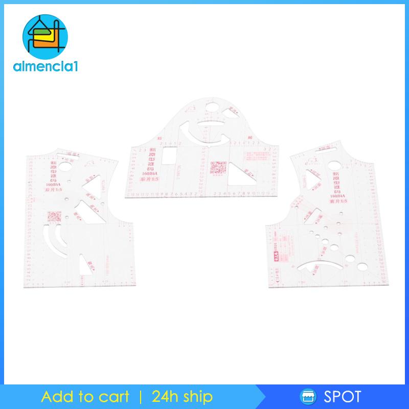 Bộ 3 Thước Đo Tỉ Lệ 1: 5 Chuyên Dụng Cho May Vá