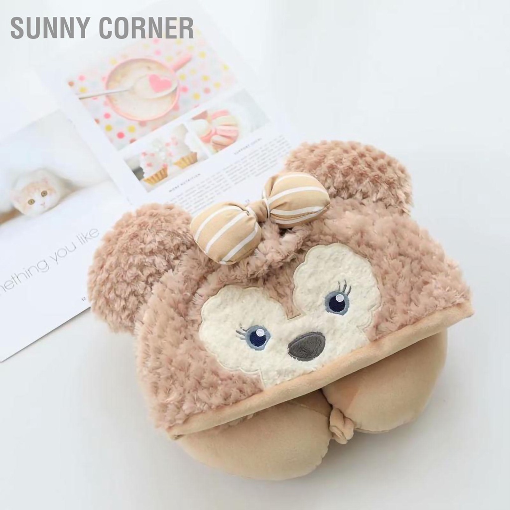 Sunny corner Có hàng sẵn Gối Hình Chữ U Có Mũ Trùm Đầu Hoạt Dễ Thương Du Lịch Bông PP Cổ Cho Ghế Ngồi Máy Bay