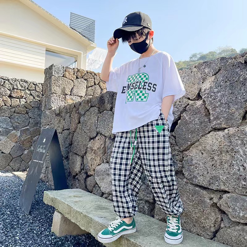 Áo Thun 100% Cotton Tay Ngắn Dáng Rộng Thời Trang Cho Bé Trai 2023