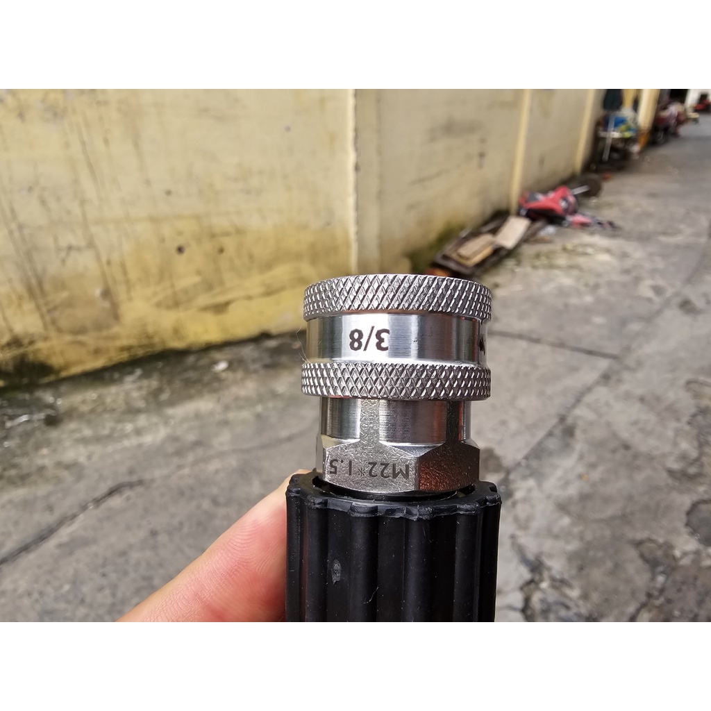 Khớp Cái Nối Nhanh 3/8 Lổ Trong 14 Ren Ngoài 22mm Inox Lutian Chính Hãng Cho Dây Nối Máy Rửa Xe Cao Áp