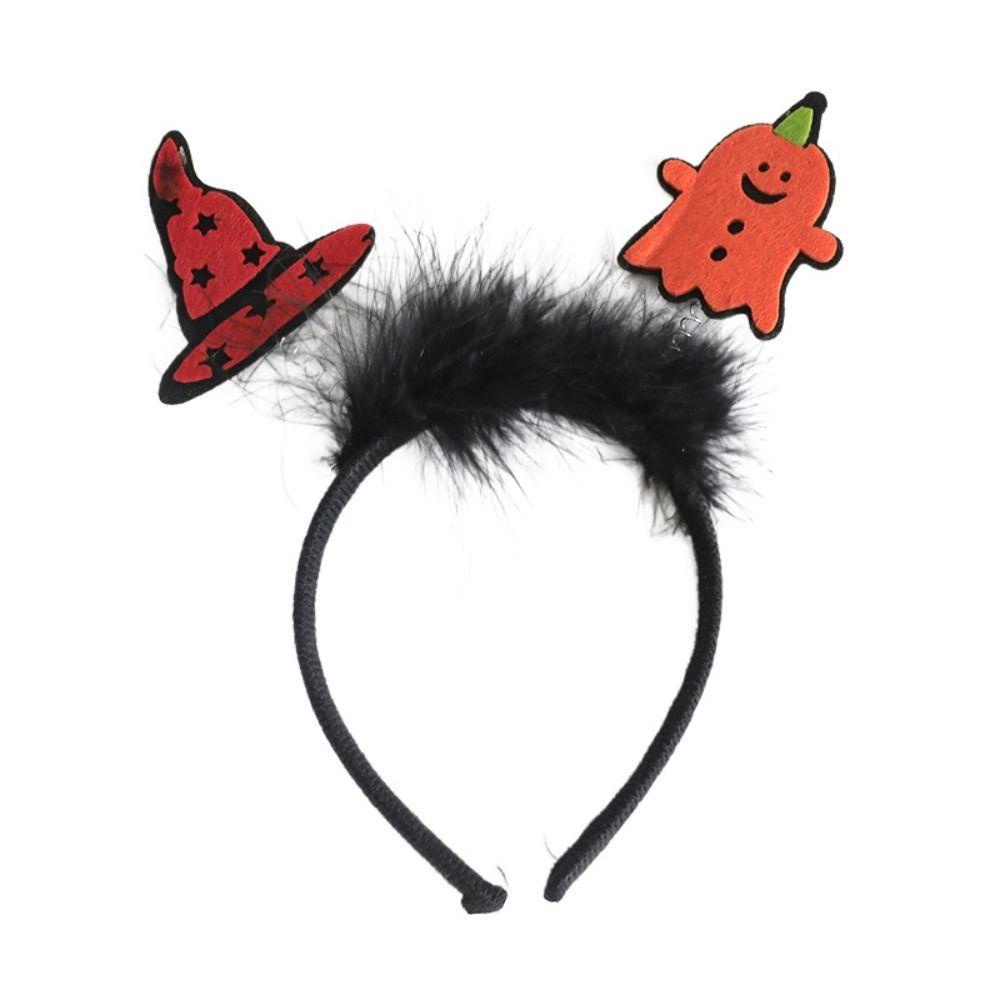 Shanrong Băng Đô Cài Tóc Hóa Trang halloween Hình Mũ Phù Thủy Phối Lông Vũ Vui Nhộn Cho Bé Gái